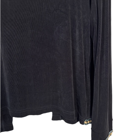 Morgan Cole Acetate Cardigan With Beaded Floral Design- BLACK - Picture 10 of 10